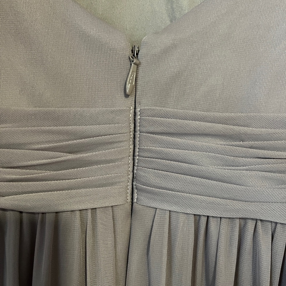Azazie Off-Shoulder Taupe Maxi Dress - Picture 6 of 8